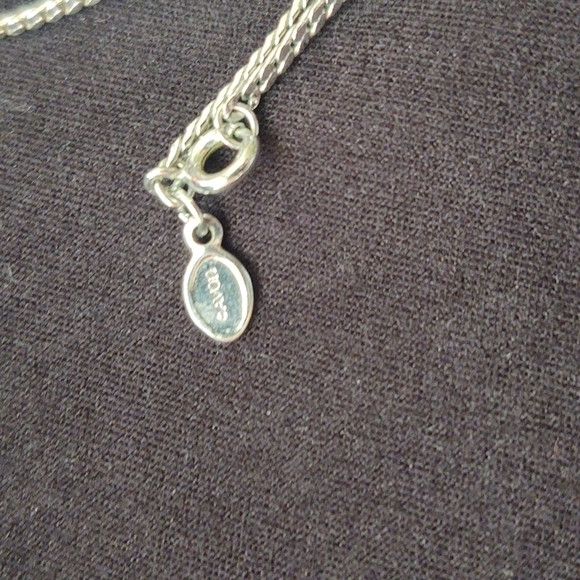 Avon Vintage Silver Tone Lily Lariat Tassel Necklace 22" Vintage - Picture 3 of 4